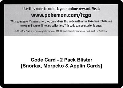 Code Card - 2 Pack Blister [Snorlax, Morpeko & Applin Cards]  — Miscellaneous Cards & Products