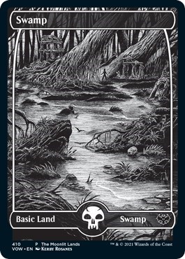 Swamp Moonlit Land Foil Etched