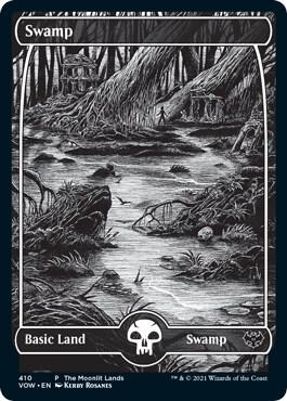 Swamp (Moonlit Land) (Foil Etched) - WPN & Gateway Promos - Magic