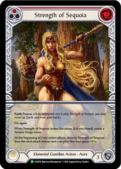 Strength of Sequoia (Red) - LGS078 Flesh and Blood: Promo Cards Promo Flesh and Blood card — value and price