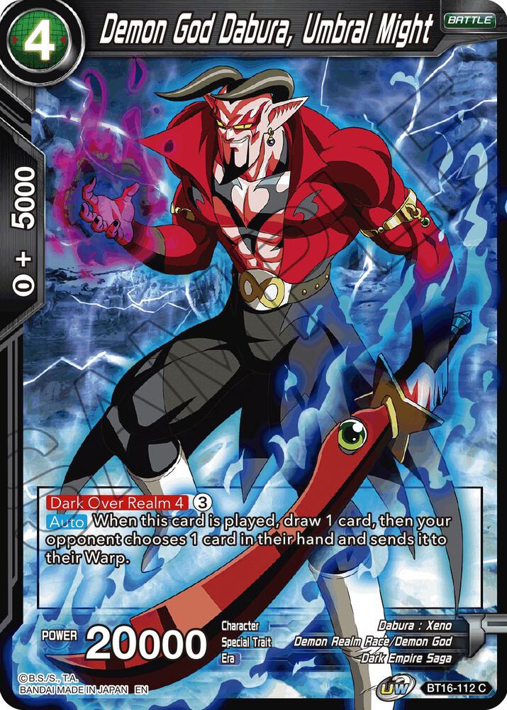 Demon God Dabura, Umbral Might - Realm of the Gods - Dragon Ball