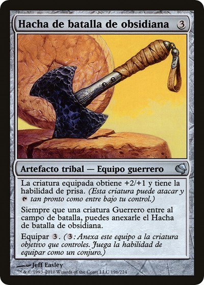 Obsidian Battle Axe Spanish Hacha de batalla de obsidiana