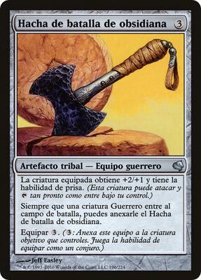Obsidian Battle-Axe (Spanish) - "Hacha de batalla de obsidiana"