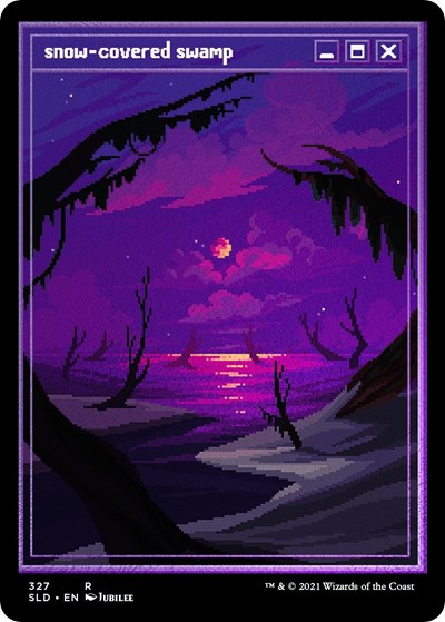 Snow Covered Swamp PixelSnowLandsjpg Foil Etched