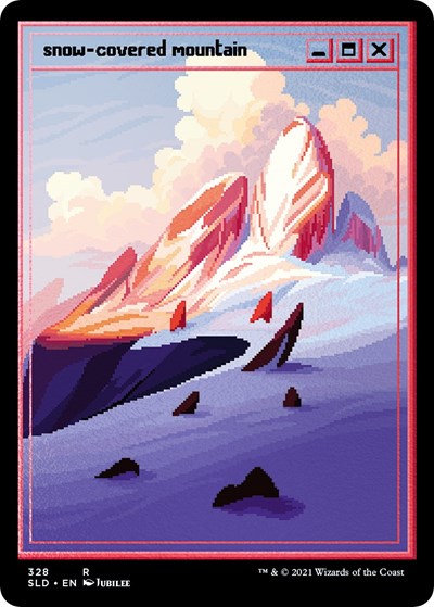 Snow Covered Mountain PixelSnowLandsjpg Foil Etched