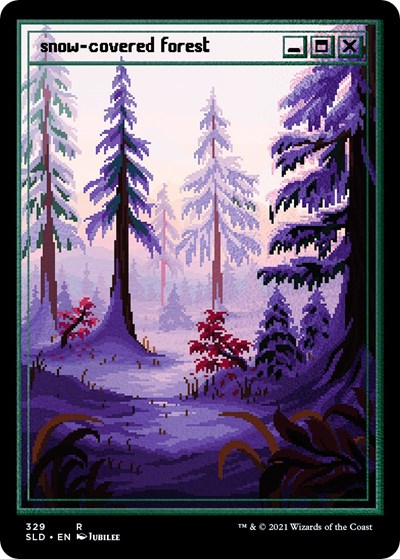 Snow Covered Forest PixelSnowLandsjpg Foil Etched