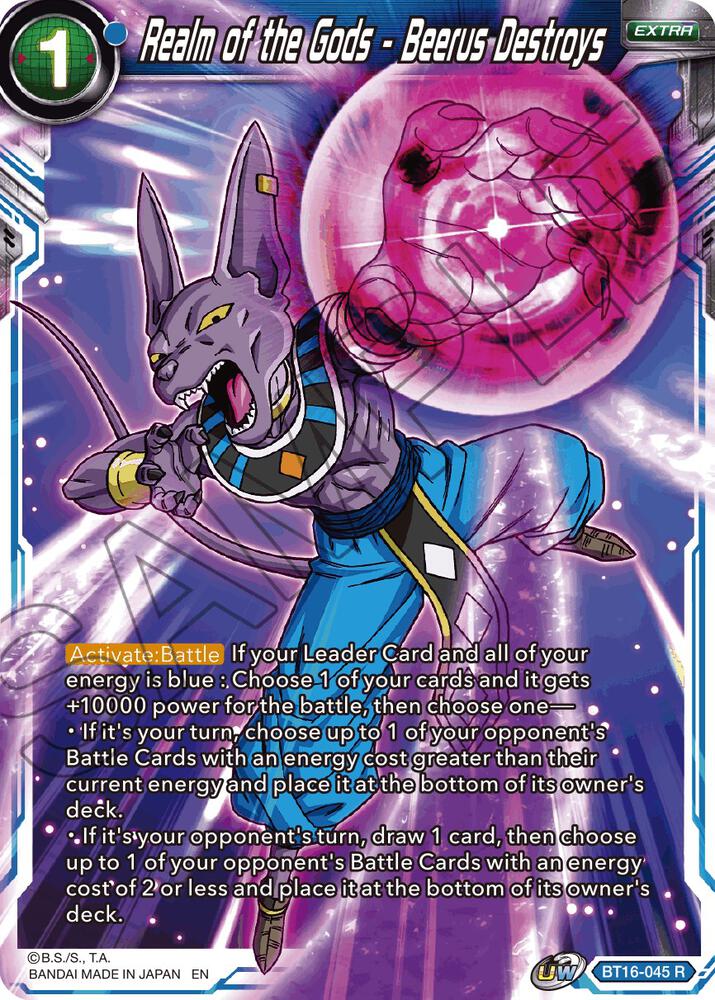 beerus dragon ball super card game Amazon.com: Beerus, Universe 7 Divine Vanquisher - TB01-030 - SR