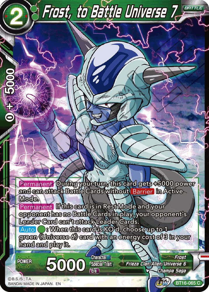 Frost, to Battle Universe 7 - Realm of the Gods - Dragon Ball