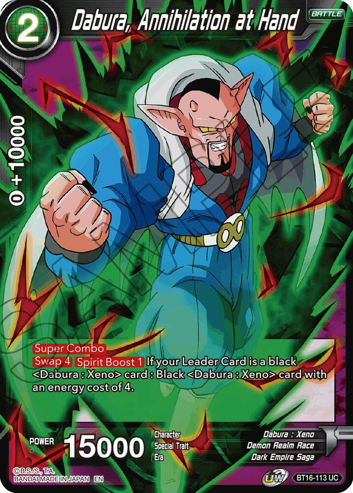 Dabura, Annihilation at Hand #BT16-113 — Realm of the Gods