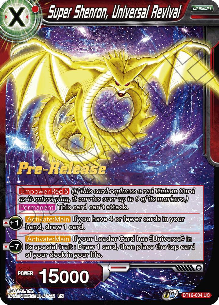 Super Shenron, Universal Revival - Realm of the Gods Pre-Release