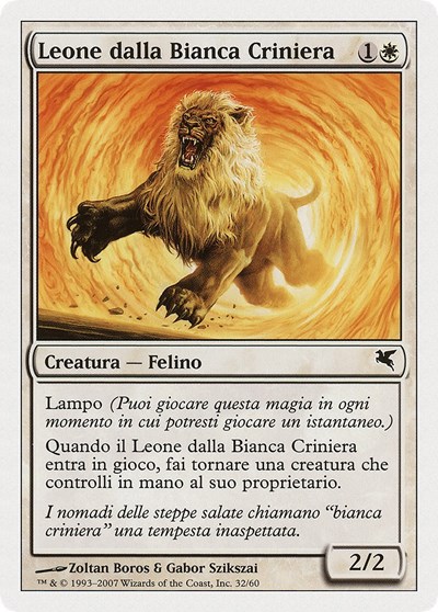 Whitemane Lion Italian Leone dalla Bianca Criniera