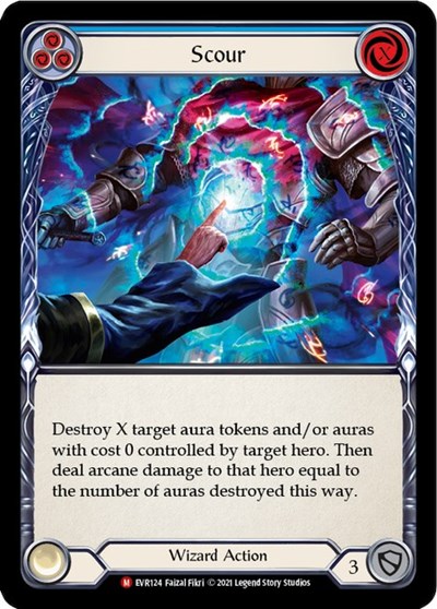 Scour — 1st Edition Rainbow Foil Everfest Majestic Flesh and Blood card — value and price