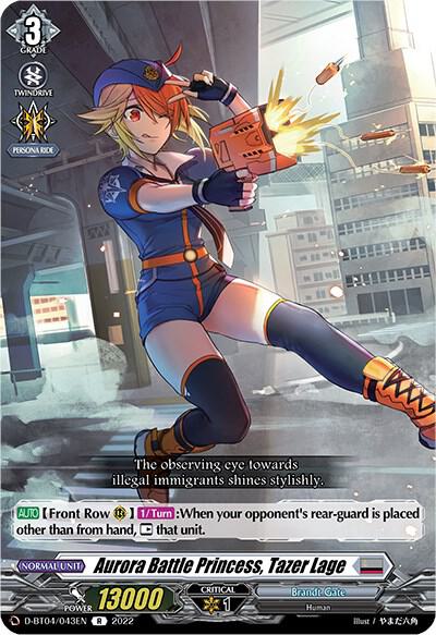 Aurora Battle Princess, Tazer Lage