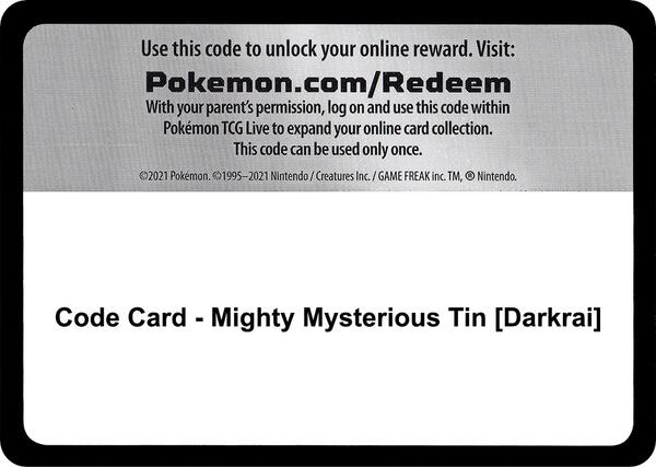 Code Card - Mighty Mysterious Tin [Darkrai]
