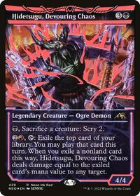 Hidetsugu, Devouring Chaos (Neon Red) - Kamigawa: Neon Dynasty - Magic: The Gathering