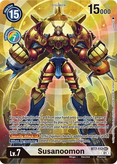 Susanoomon (Alternate Art) Next Adventure Secret Rare Digimon card — value and price