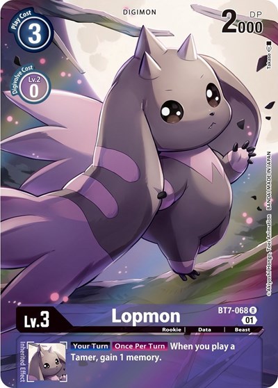 Lopmon (Alternate Art) Next Adventure Rare Digimon card — value and price