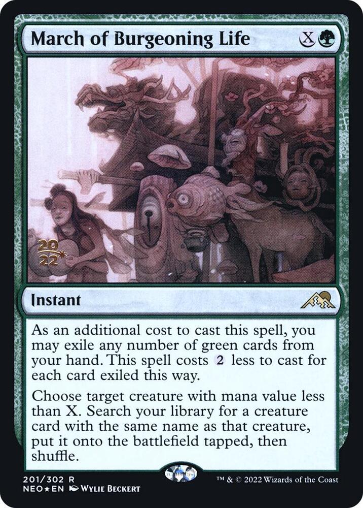 March of Burgeoning Life #201s — Kamigawa: Neon Dynasty Promos