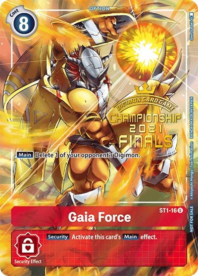 Gaia Force (2021 Championship Finals Tamer's Evolution Pack) Starter Deck 01: Gaia Red Uncommon Digimon card — value and price