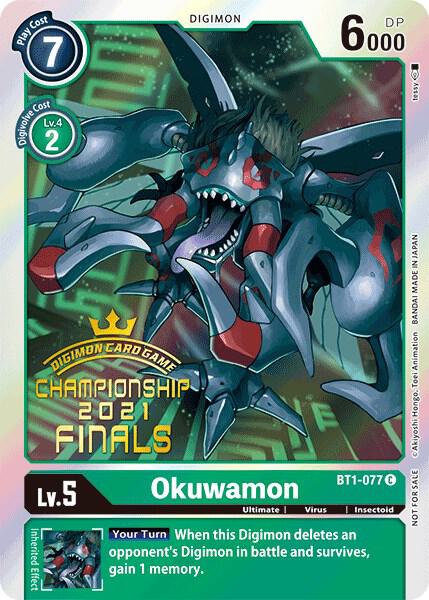 Okuwamon 2021 Championship Finals Event Pack Alt Art Gold Stamp Set digimon card