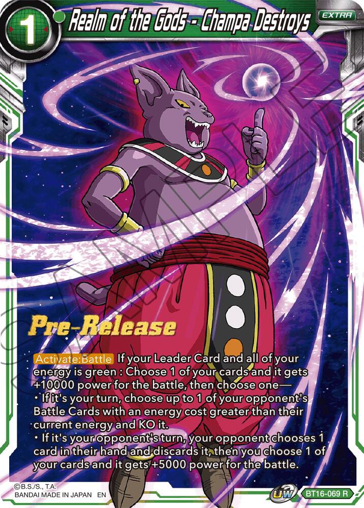 Realm of the Gods - Champa Destroys #BT16-069 — Realm of the Gods Pre-Release Cards