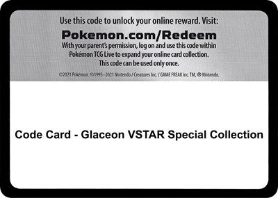 Code Card - Glaceon VSTAR Special Collection