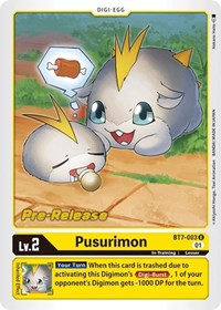Pusurimon - Next Adventure Pre-Release Cards - Digimon card