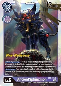 AncientSphinxmon - Next Adventure Pre-Release Cards - Digimon card