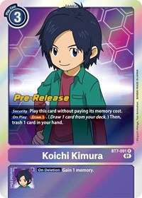 Koichi Kimura - Next Adventure Pre-Release Cards - Digimon card