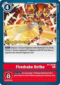 Firedrake Strike - Next Adventure Pre-Release Cards - Digimon card