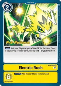 Electric Rush - Next Adventure Pre-Release Cards - Digimon card