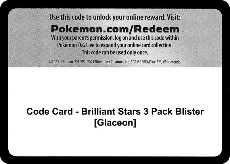 Code Card - Brilliant Stars 3 Pack Blister [Glaceon]  from SWSH09: Brilliant Stars