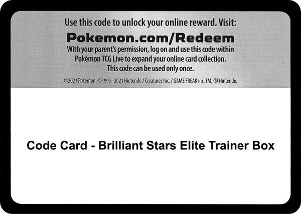 Code Card - Brilliant Stars Elite Trainer Box