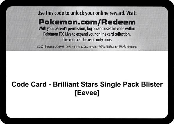 Code Card - Brilliant Stars Single Pack Blister [Eevee]