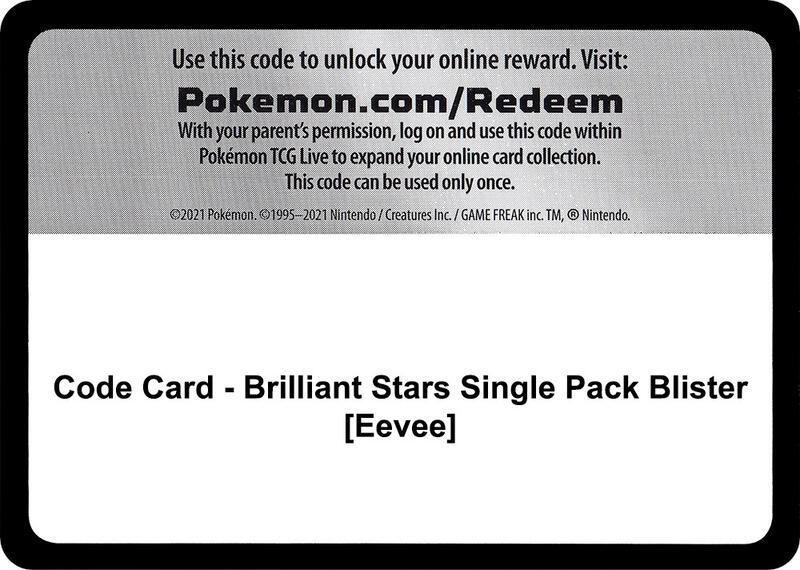 Code Card - Brilliant Stars Single Pack Blister [Eevee]  from SWSH09: Brilliant Stars
