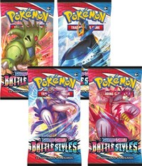 Battle Styles Booster Pack Art Bundle [Set of 4] from SWSH05: Battle Styles Pokemon card image