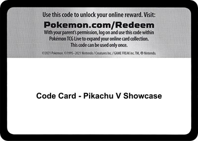 Code Card - Pikachu V Showcase