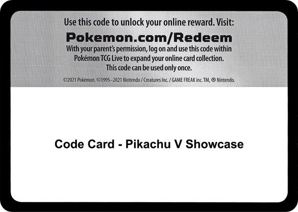 Code Card - Pikachu V Showcase