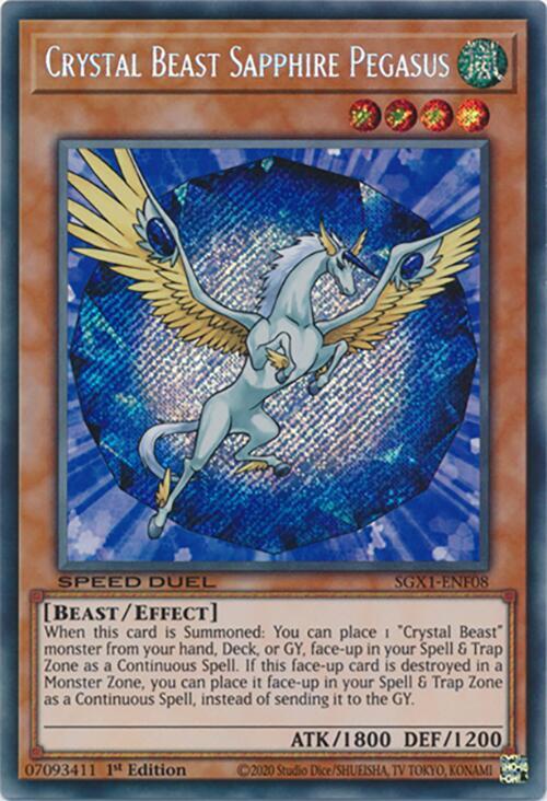 Crystal Beast Sapphire Pegasus (Secret Rare) - Speed Duel GX: Duel