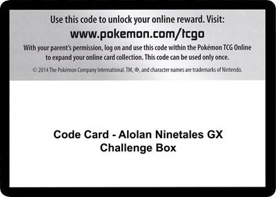 Code Card - Alolan Ninetales GX Challenge Box
