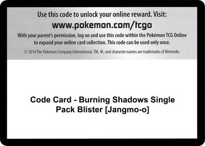 Code Card - Burning Shadows Single Pack Blister [Jangmo-o]