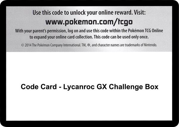 Code Card - Lycanroc GX Challenge Box