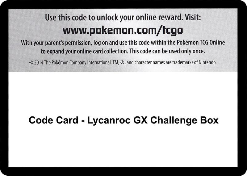 Code Card - Lycanroc GX Challenge Box  from SM - Burning Shadows
