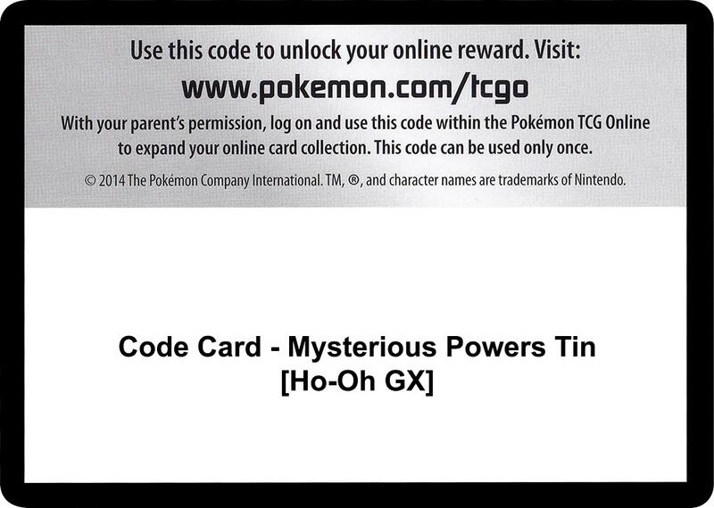 Code Card - Mysterious Powers Tin [Ho-Oh GX]  from SM - Burning Shadows