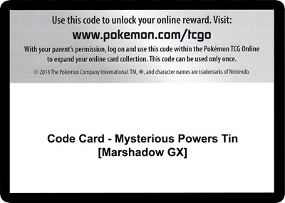 Code Card - Mysterious Powers Tin [Marshadow GX]