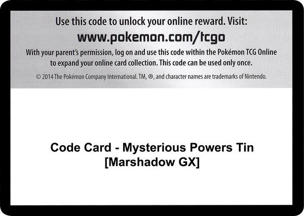 Code Card - Mysterious Powers Tin [Marshadow GX]