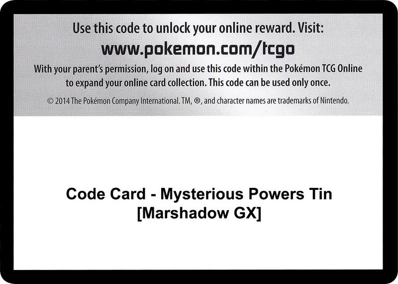 Code Card - Mysterious Powers Tin [Marshadow GX]  from SM - Burning Shadows