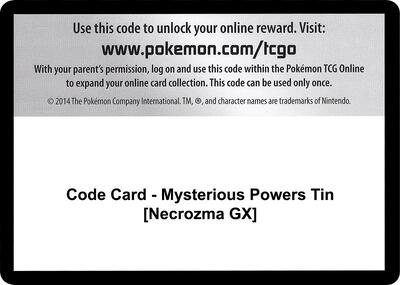 Code Card - Mysterious Powers Tin [Necrozma GX]