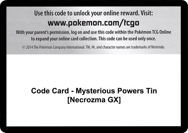 Code Card - Mysterious Powers Tin [Necrozma GX]