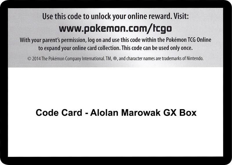 Code Card - Alolan Marowak GX Box  from SM - Unbroken Bonds